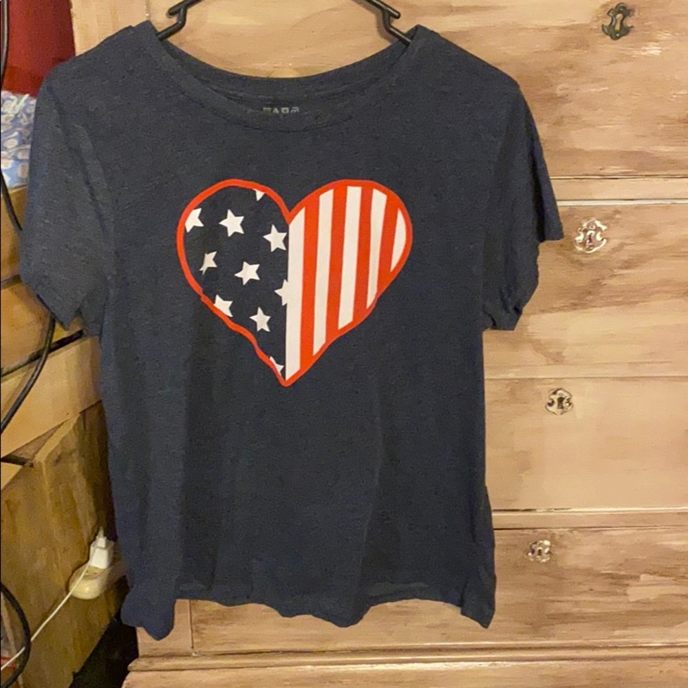 American Flag Heart T-shirt